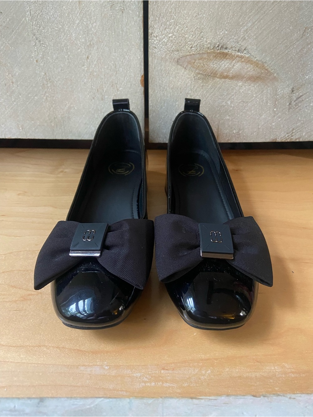 Black Patent Bow Shoes